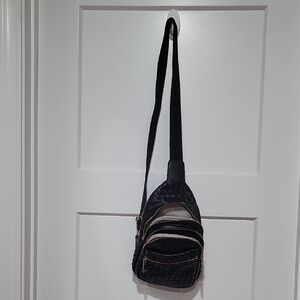 Crossbody, Sling, Shoulder Bag Black, Braided